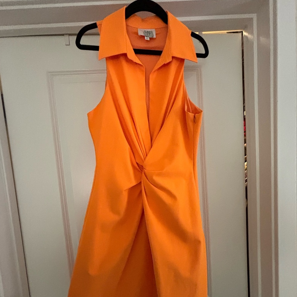 NWT CINQ À SEPT McKenna Twist Front Mini Dress Clementine